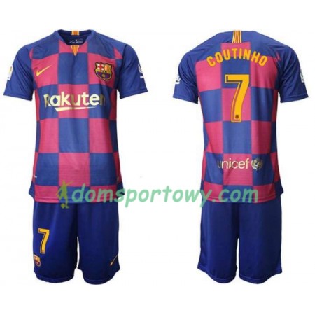 Koszulka FC Barcelona Coutinho 7 Dziecięcy Domowe Koszulki Piłkarskie 2019-2020 Krótki Rękaw